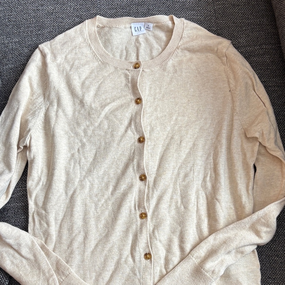 GAP Women's Beige Button Down Cardigan